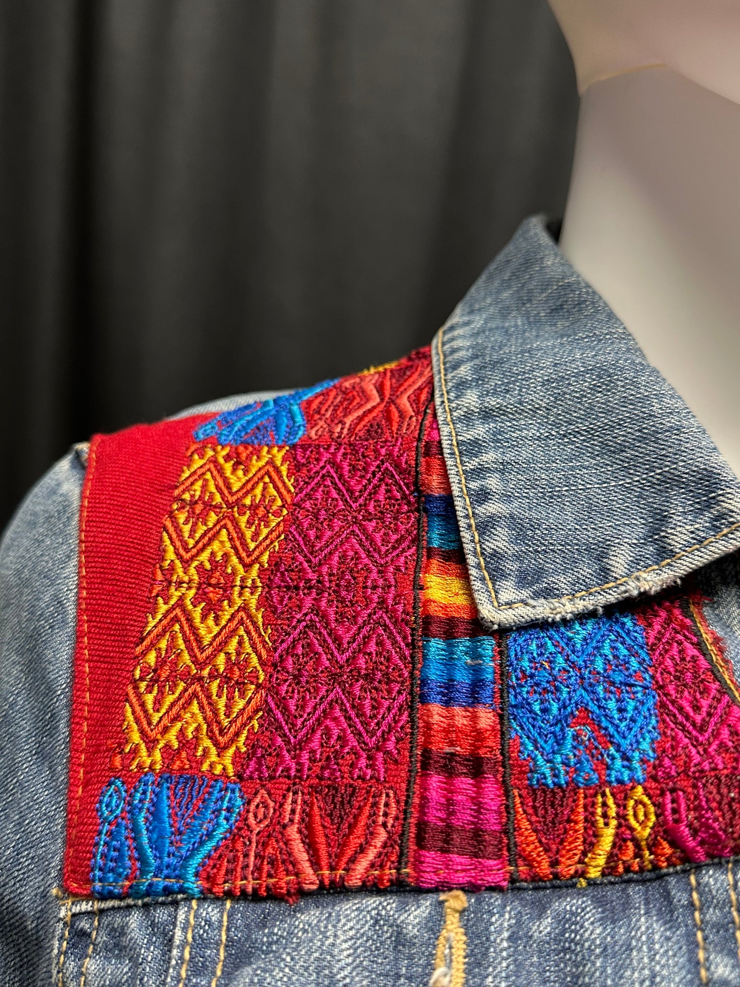 Women's Guatemalan Embroided Jean Jacket