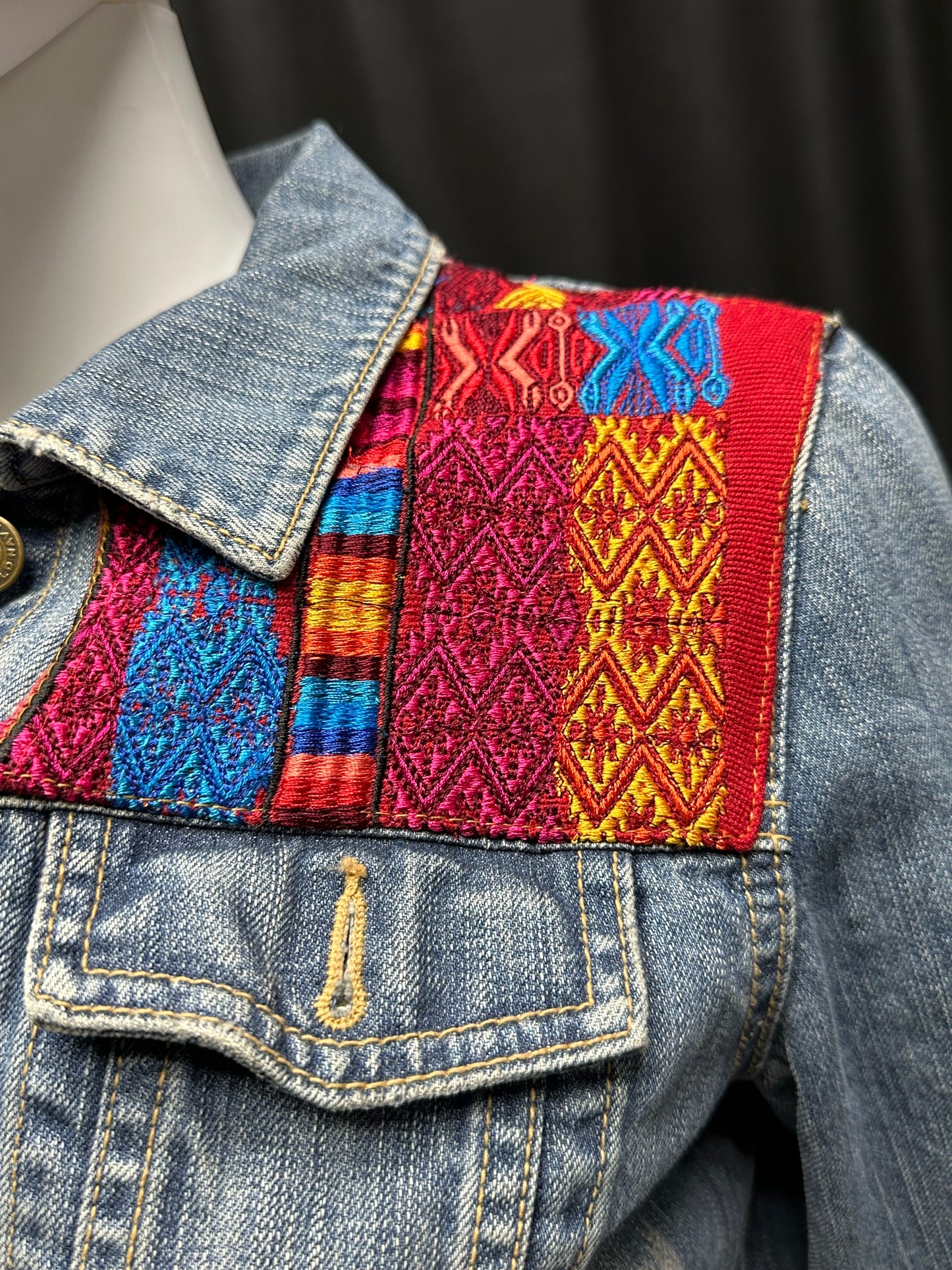 Women's Guatemalan Embroided Jean Jacket