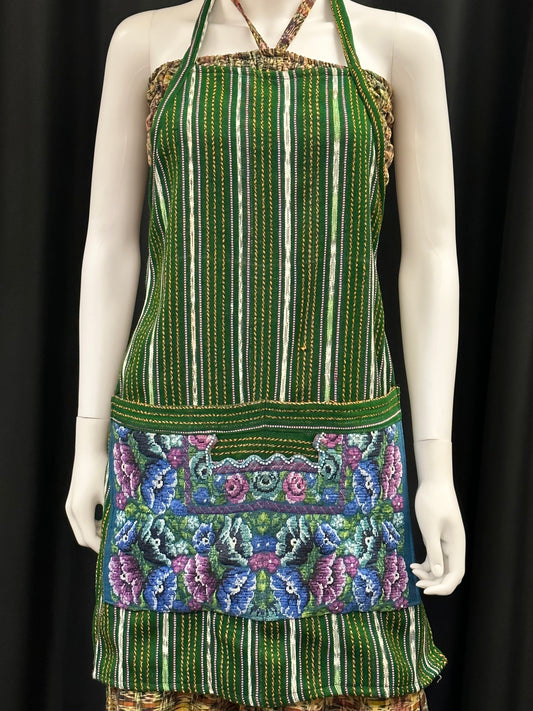 Women's Guatemalan Embroidered Apron with Pockets