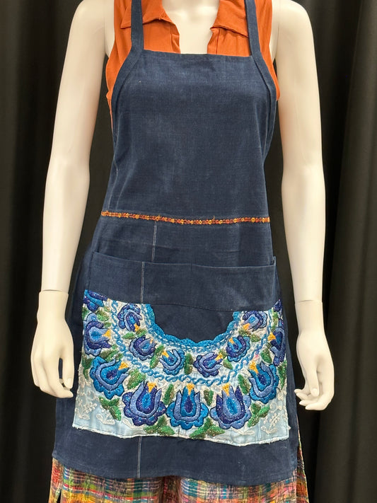 Women's Guatemalan Embroidered Apron with Pockets