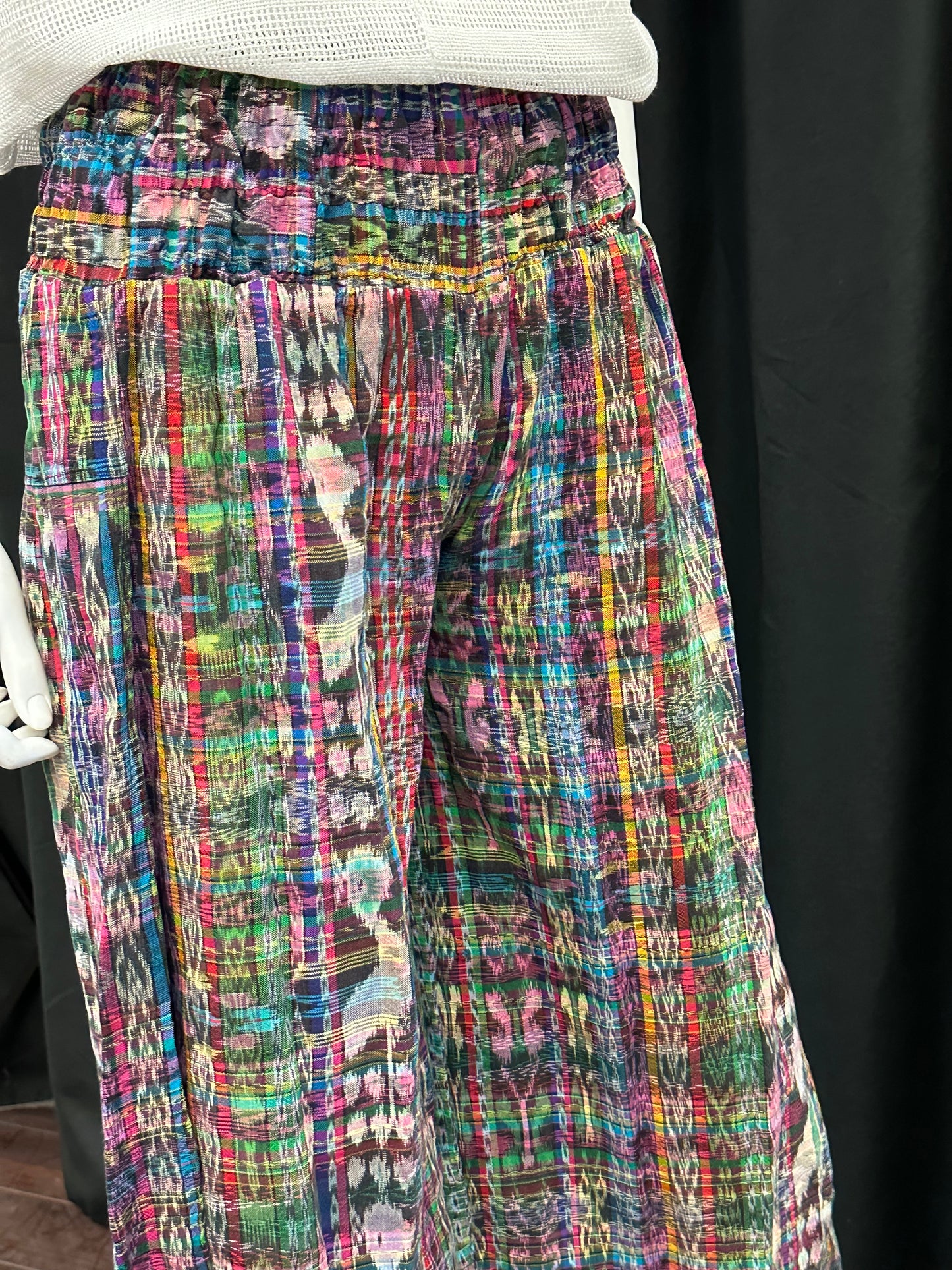 Guatemalan Handwoven Women's Skirt Pants with Elastic Waist