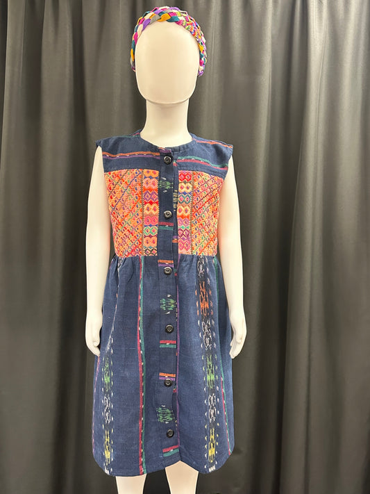 Girl's Guatemalan Embroidered Patchwork Dress