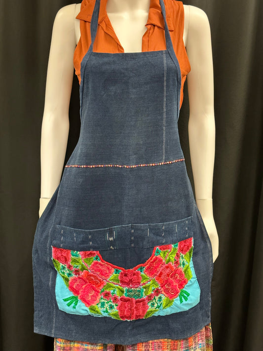 Women's Guatemalan Embroidered Apron with Pockets