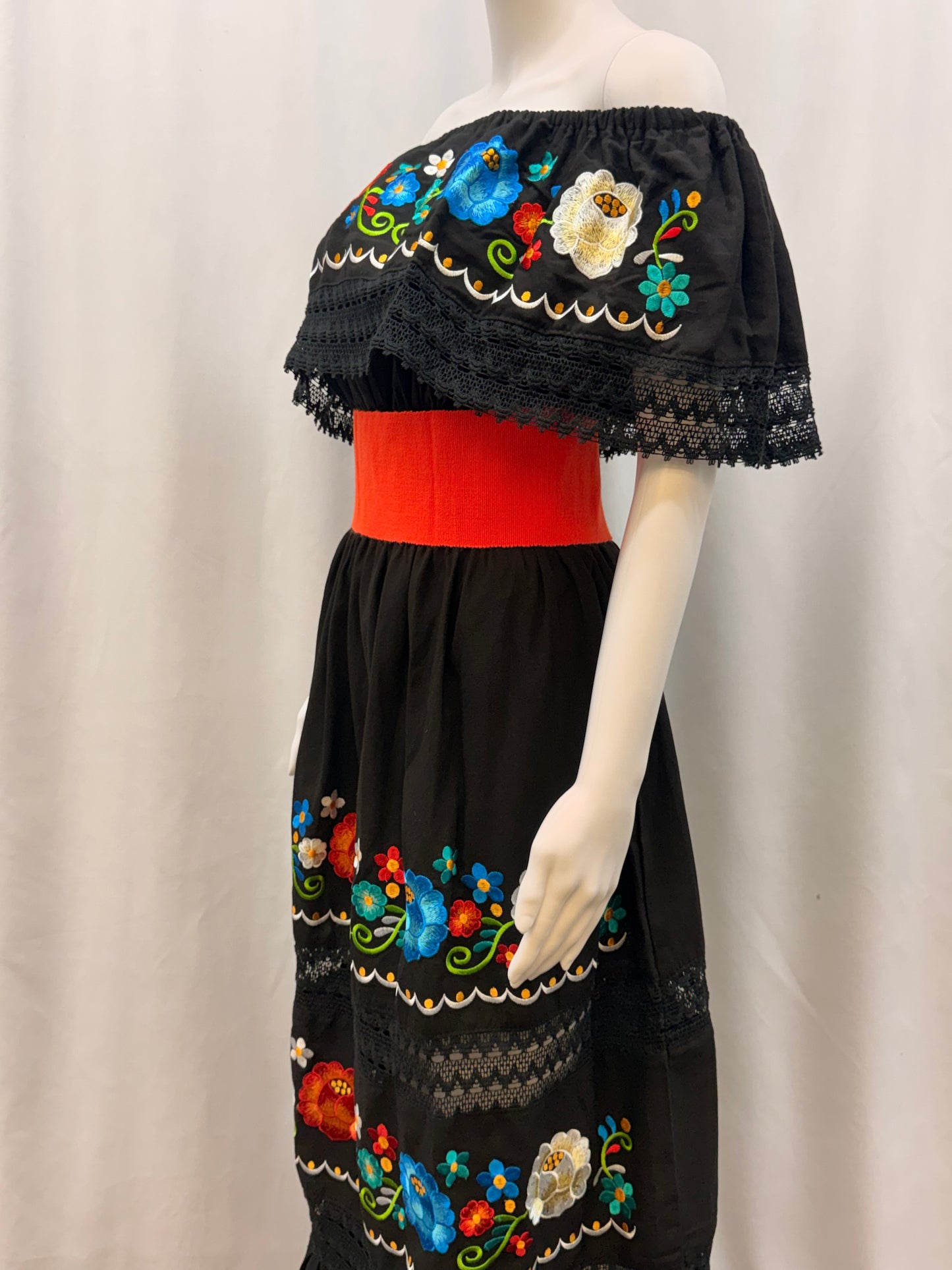 Women's Mexican Off the Shoulder Floral Dress