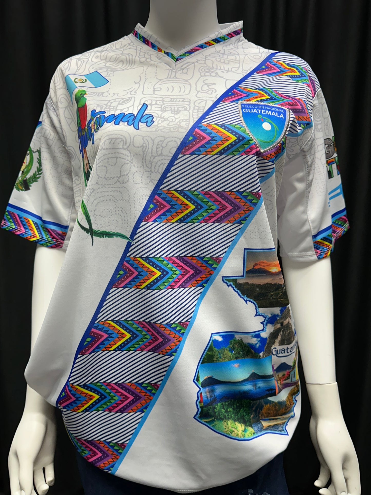 Guatemalan Women's Soccer Jersey with El Quetzal and Map