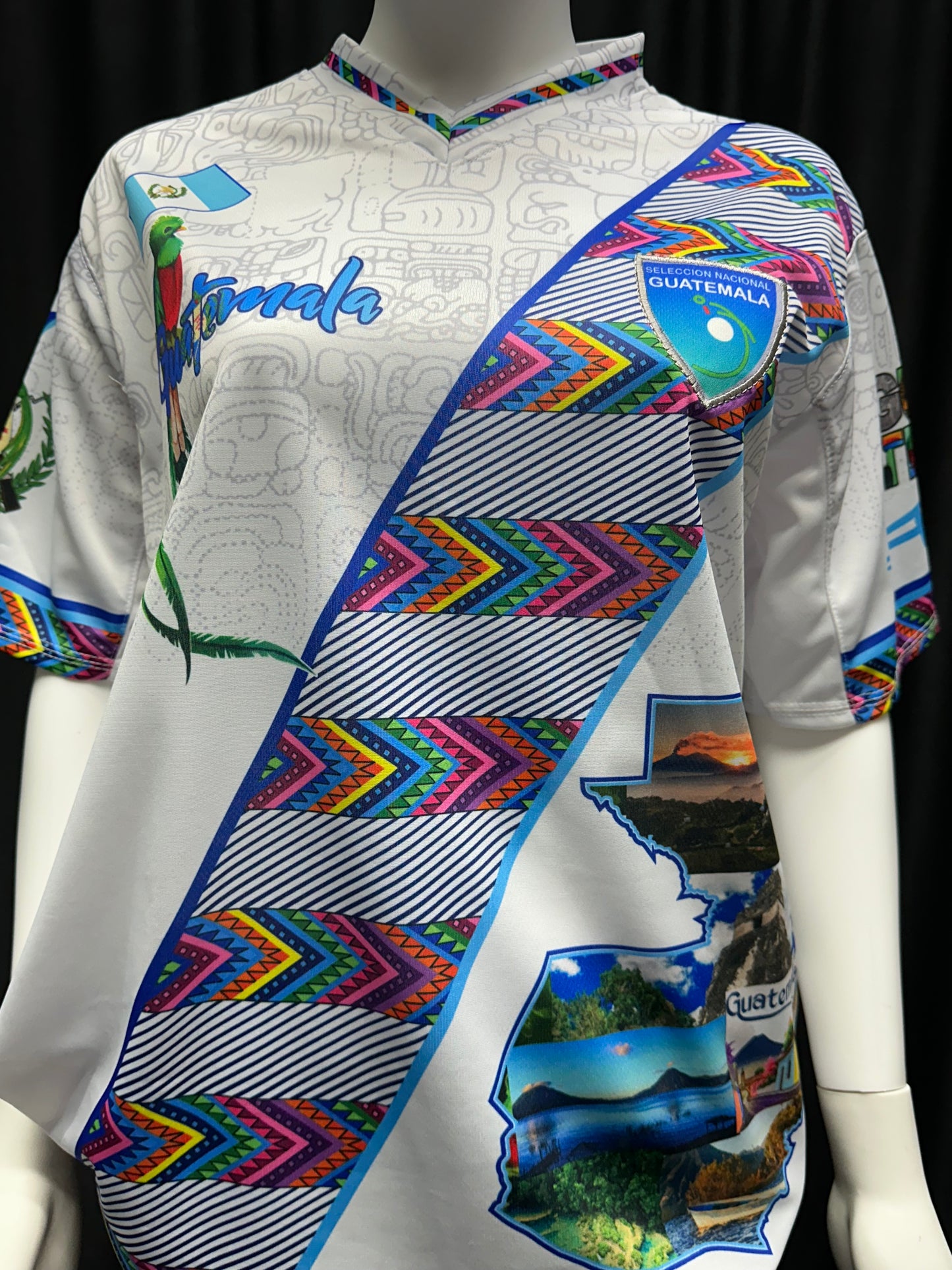 Guatemalan Women's Soccer Jersey with El Quetzal and Map