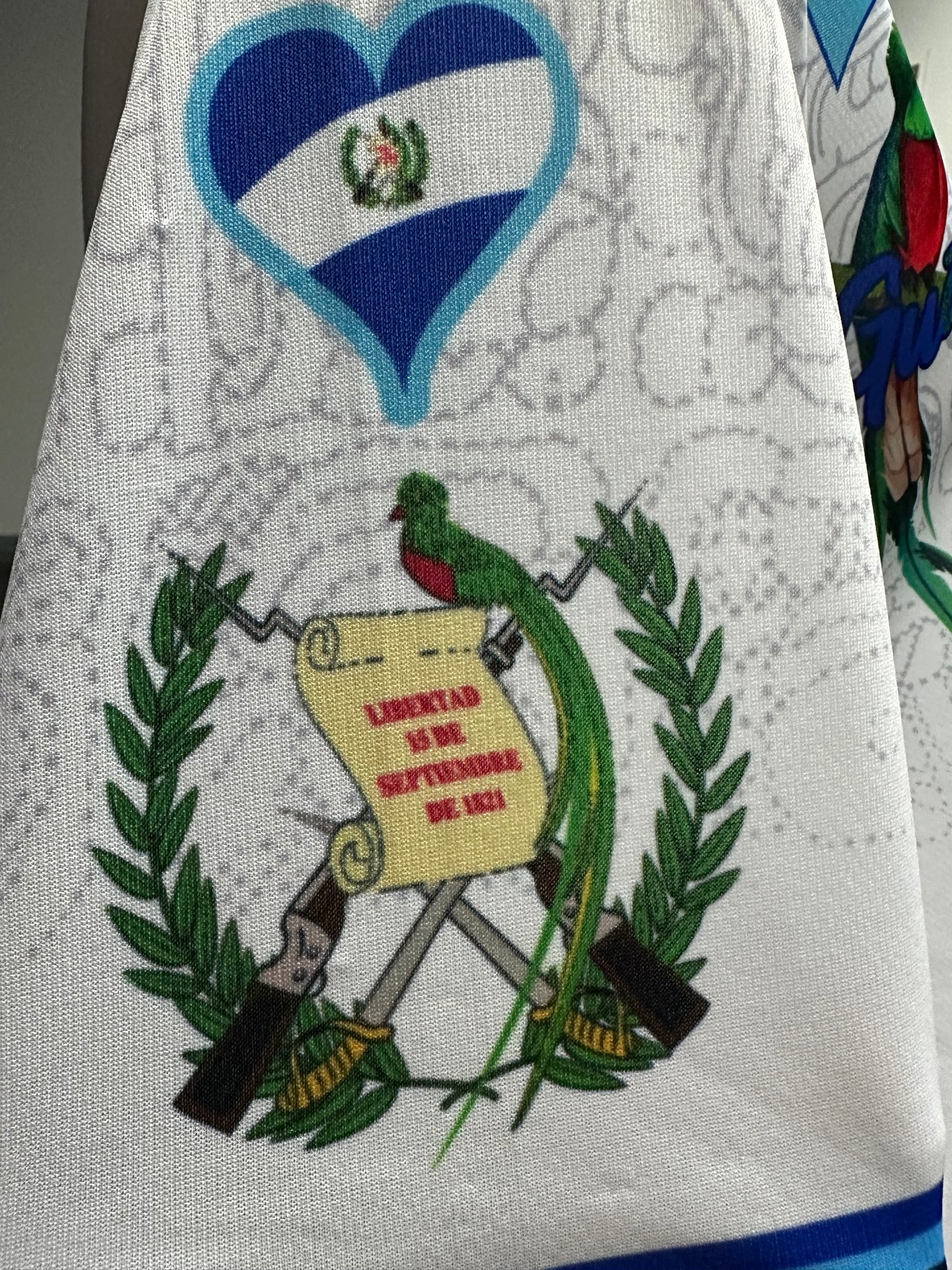 Guatemalan Women's Soccer Jersey with El Quetzal and Map