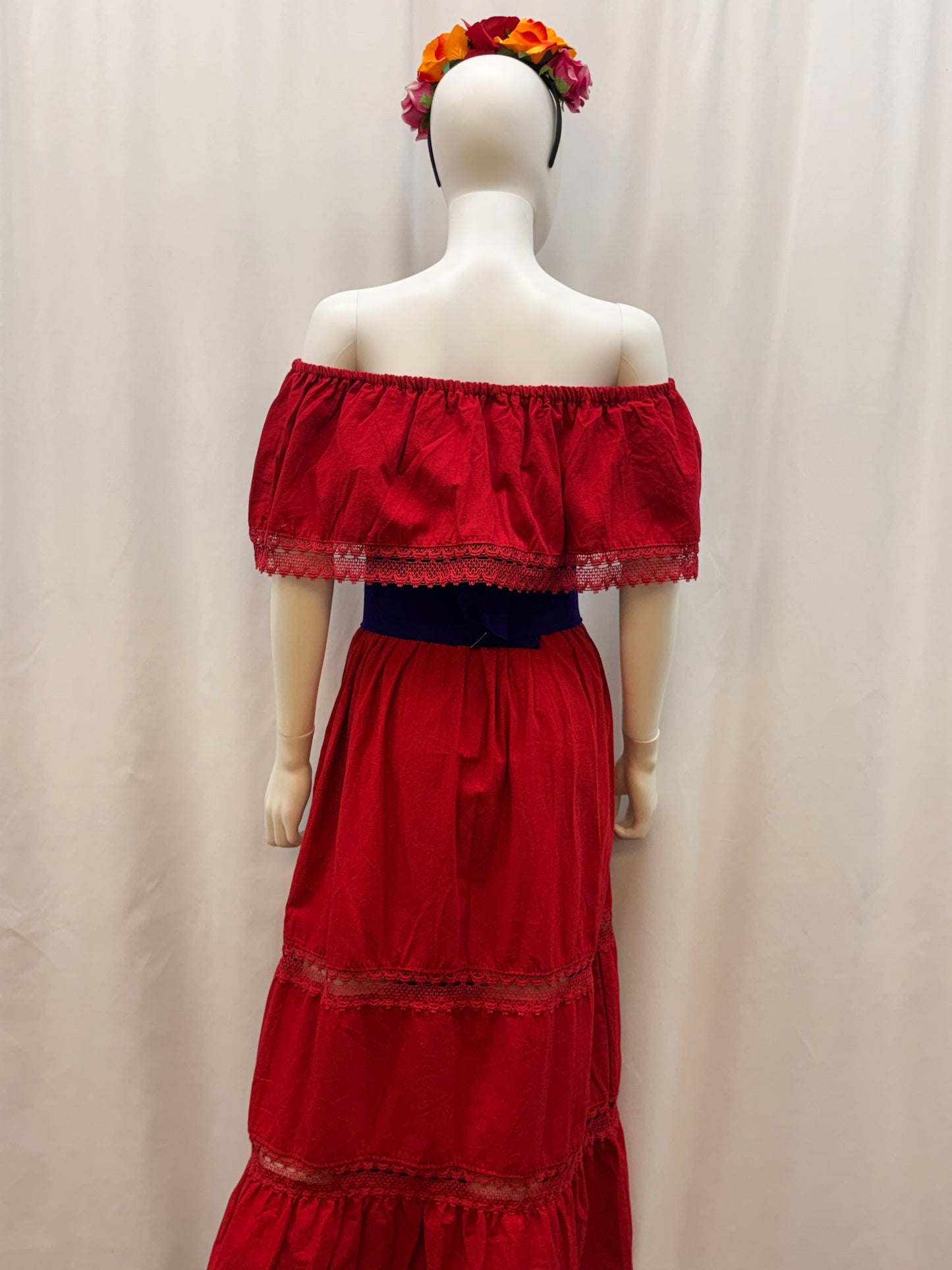 Women's Mexican Off the Shoulder Floral Embroidered Dress