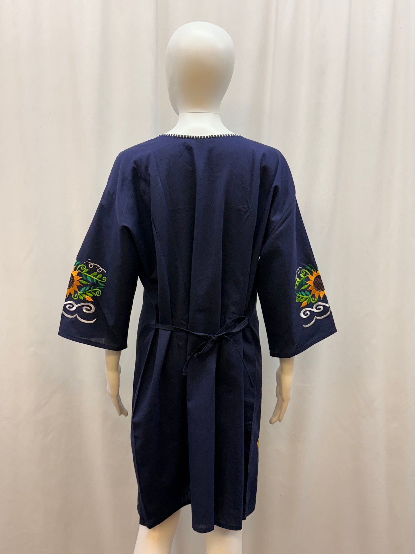Women's Mexican Sunflower Embroidered Dress