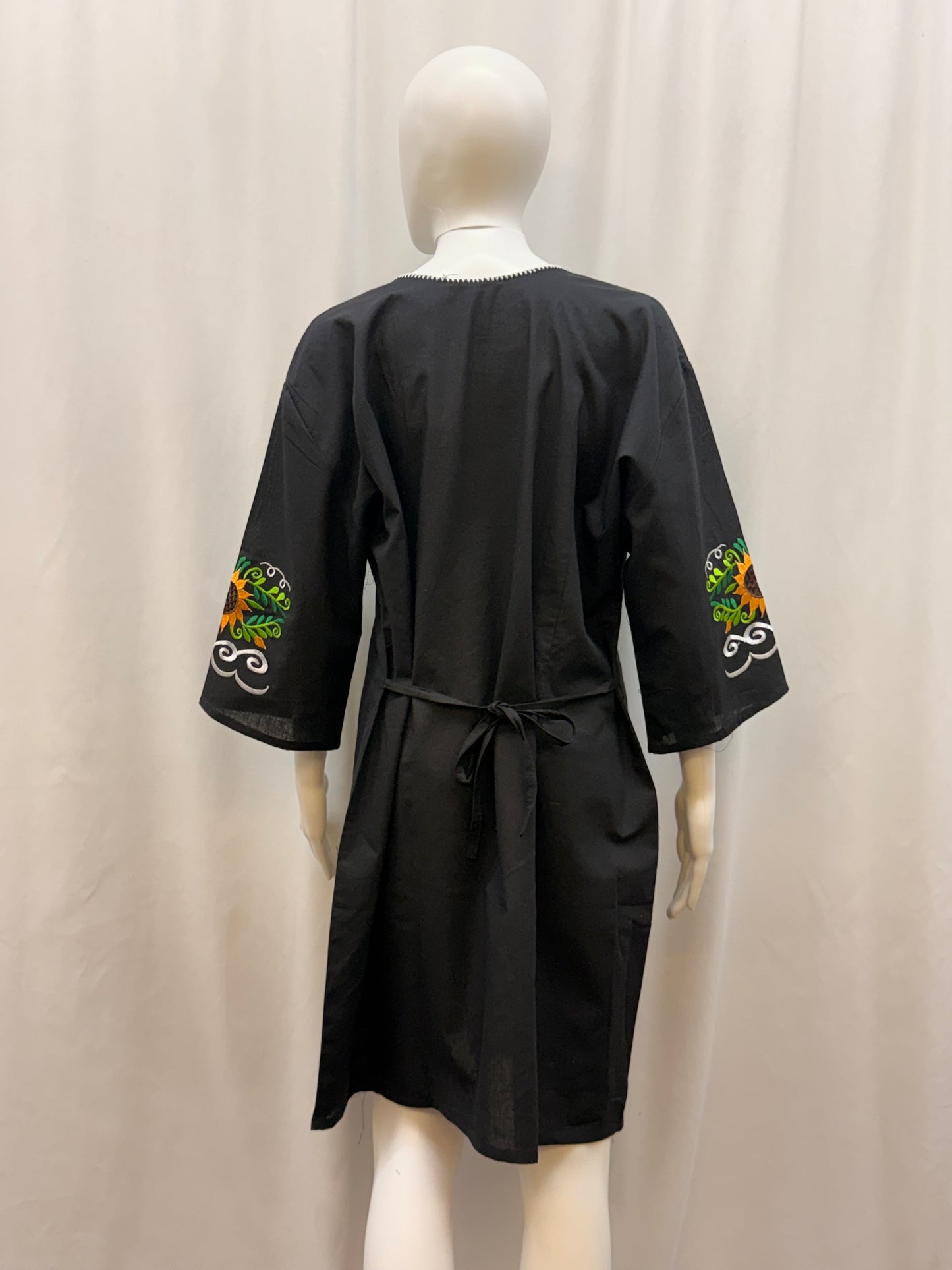 Women's Mexican Sunflower Embroidered Dress