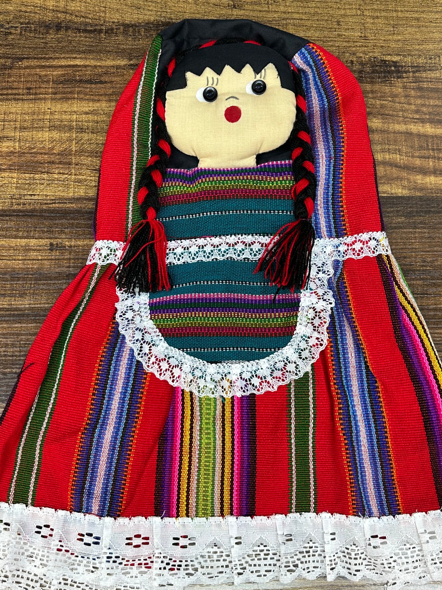 Guatemalan Traditional Doll Blender Cover with Opening