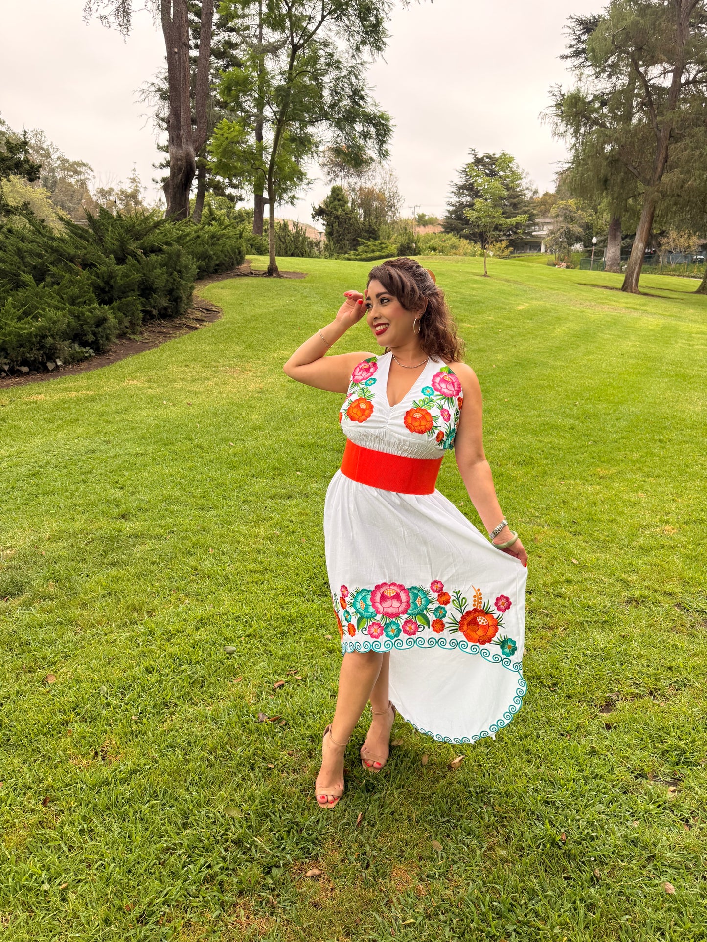 Women's Mexican Embroidered Halter Dress