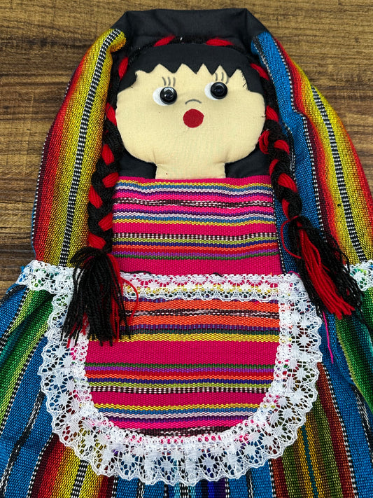 Guatemalan Traditional Doll Blender Cover with Opening