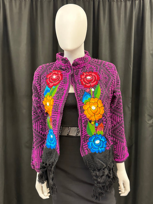 Women's Mexican Fringe Rose Embroidered Jacket