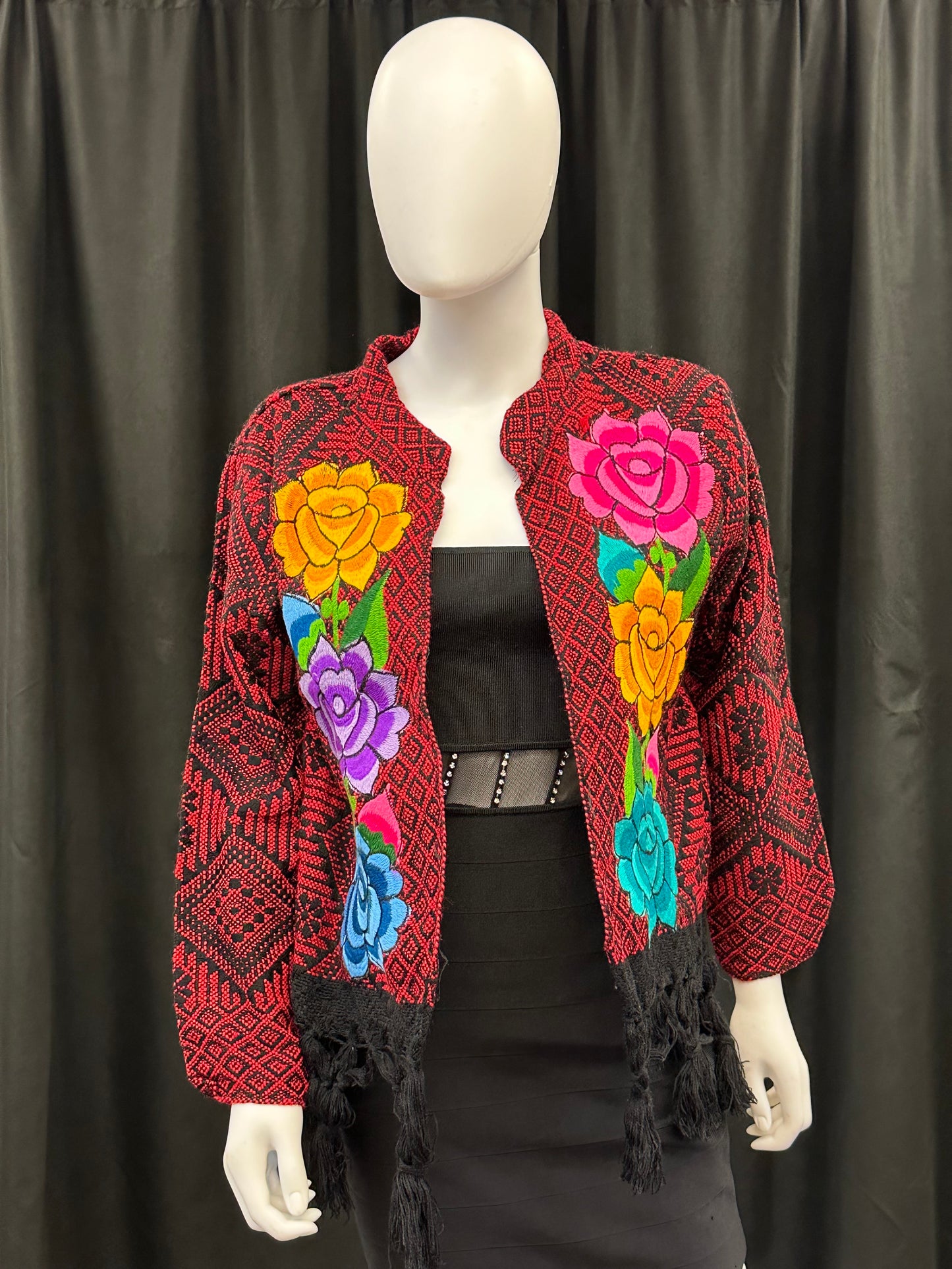 Women's Mexican Fringe Rose Embroidered Jacket