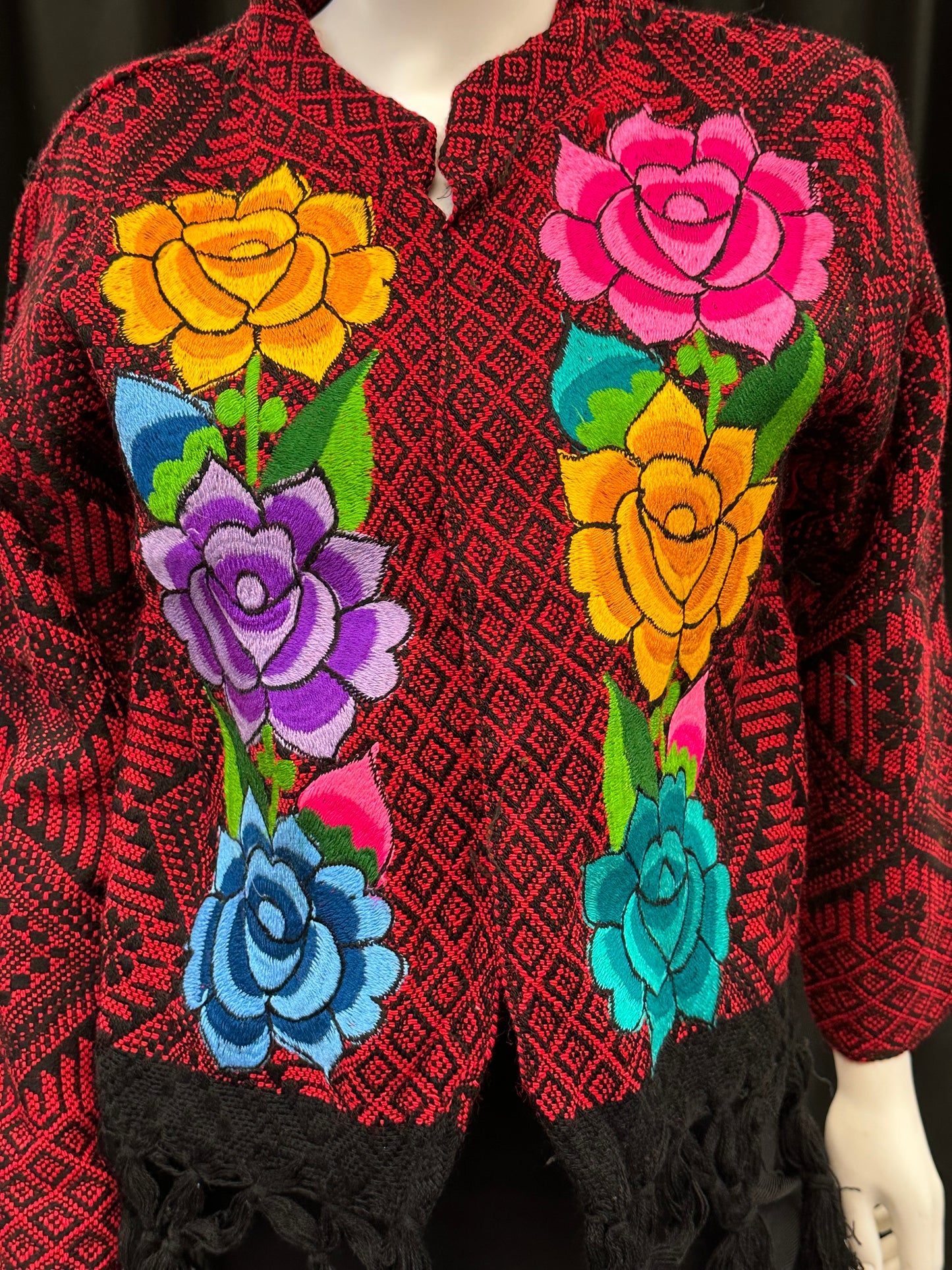 Women's Mexican Fringe Rose Embroidered Jacket