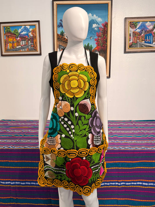 Women's Mexican Embroidered Floral Apron