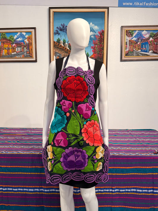 Women's Mexican Embroidered Floral Apron