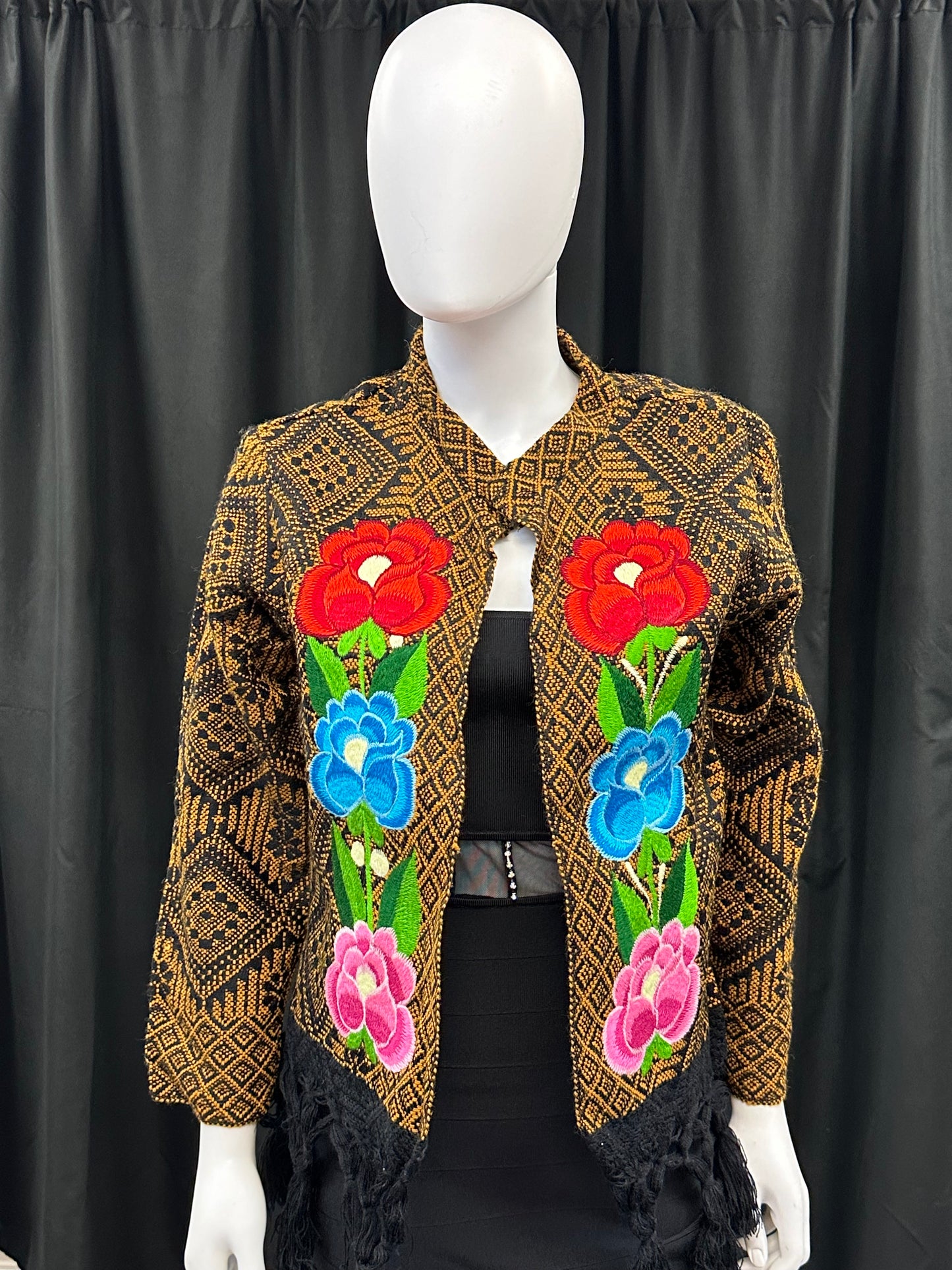 Women's Mexican Fring Rose Embroidered Jacket