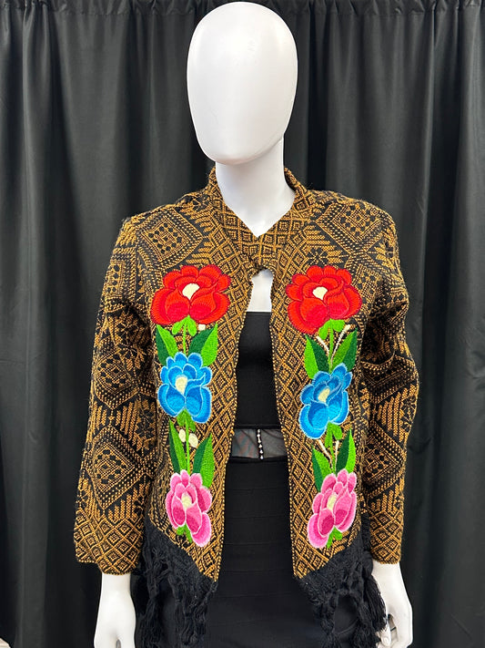 Women's Mexican Fring Rose Embroidered Jacket