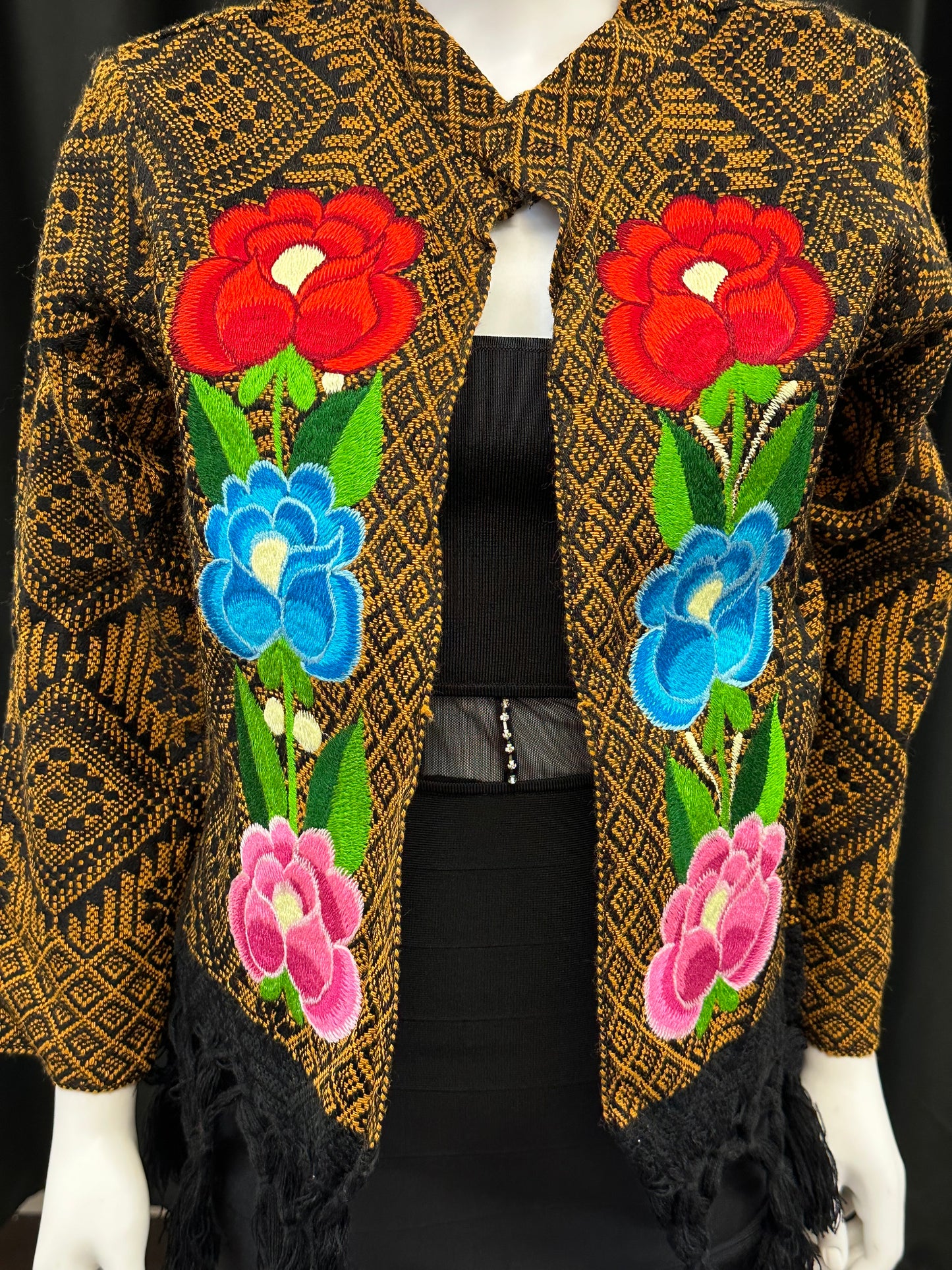 Women's Mexican Fring Rose Embroidered Jacket