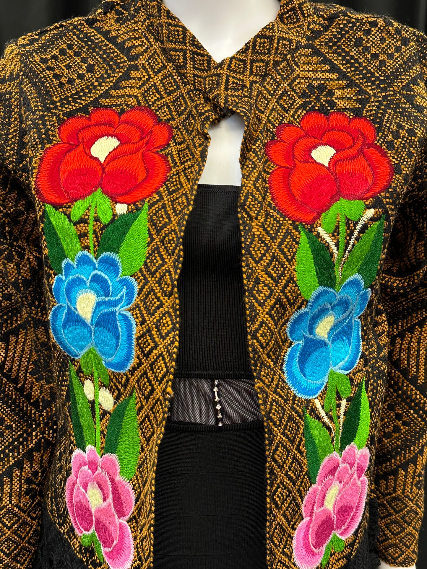 Women's Mexican Fring Rose Embroidered Jacket