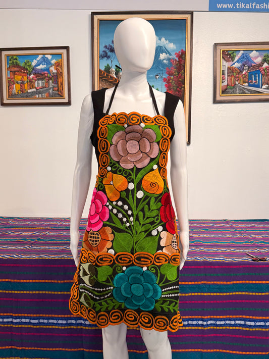 Women's Mexican Embroidered Floral Apron