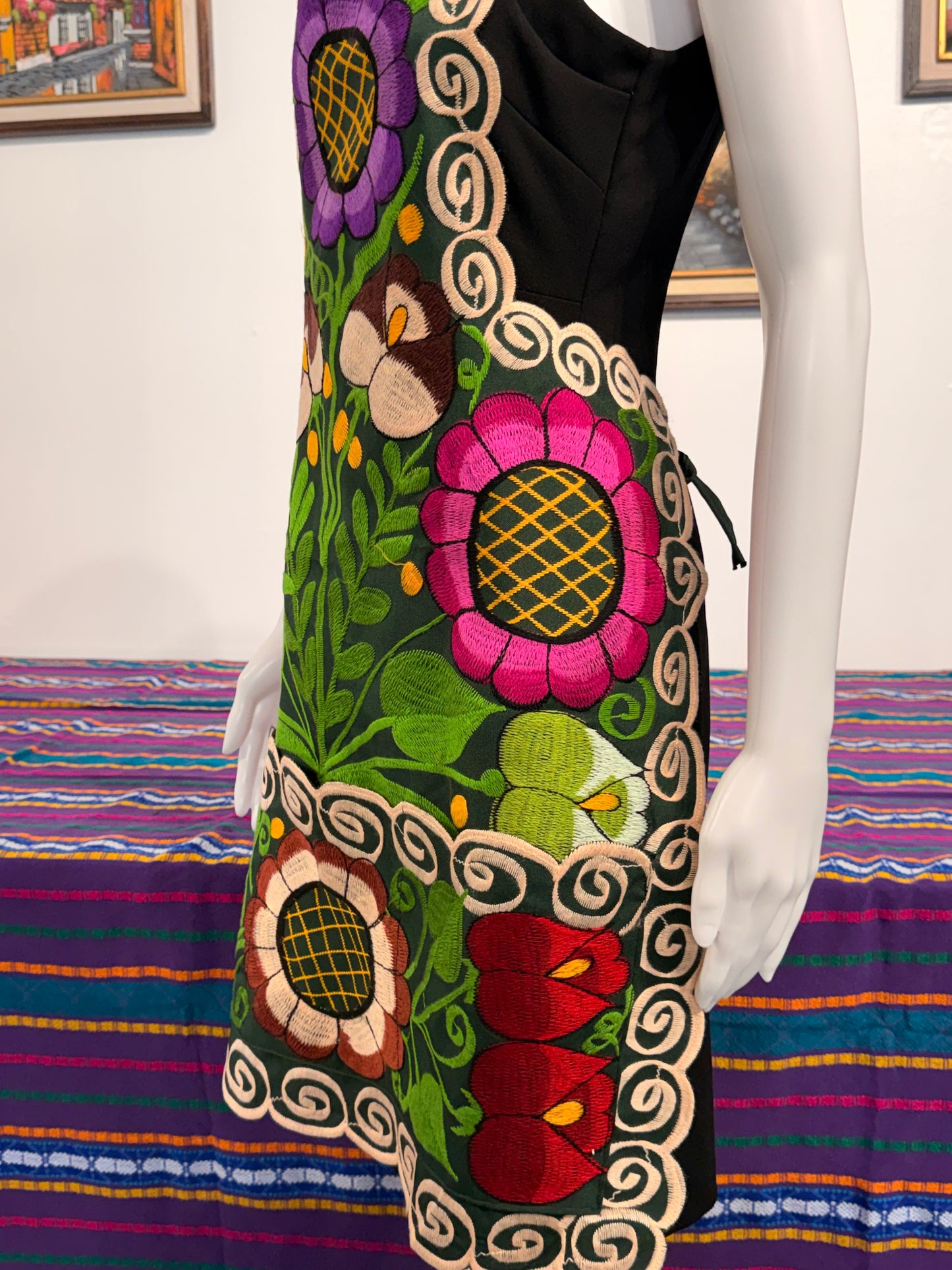 Women's Mexican Embroidered Floral Apron