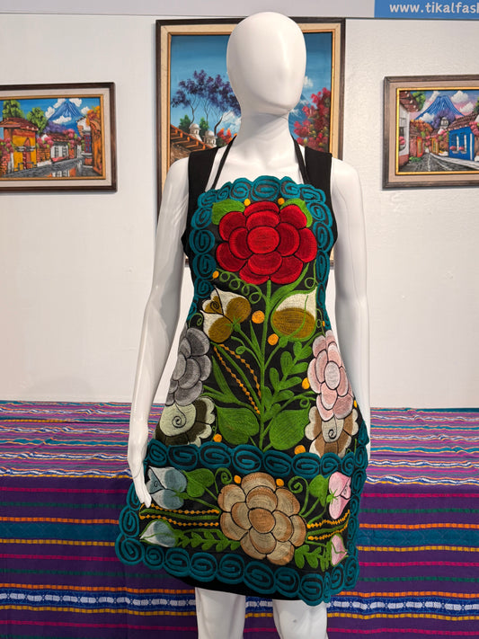 Women's Mexican Embroidered Floral Apron