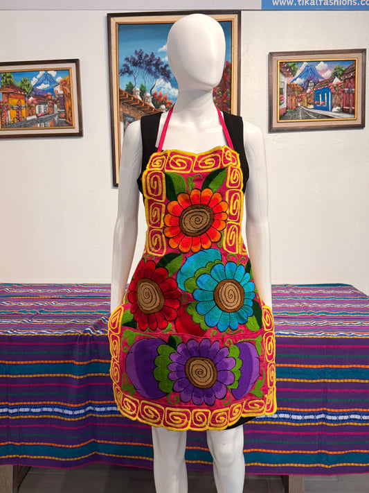 Women's Mexican Embroidered Flora Apron