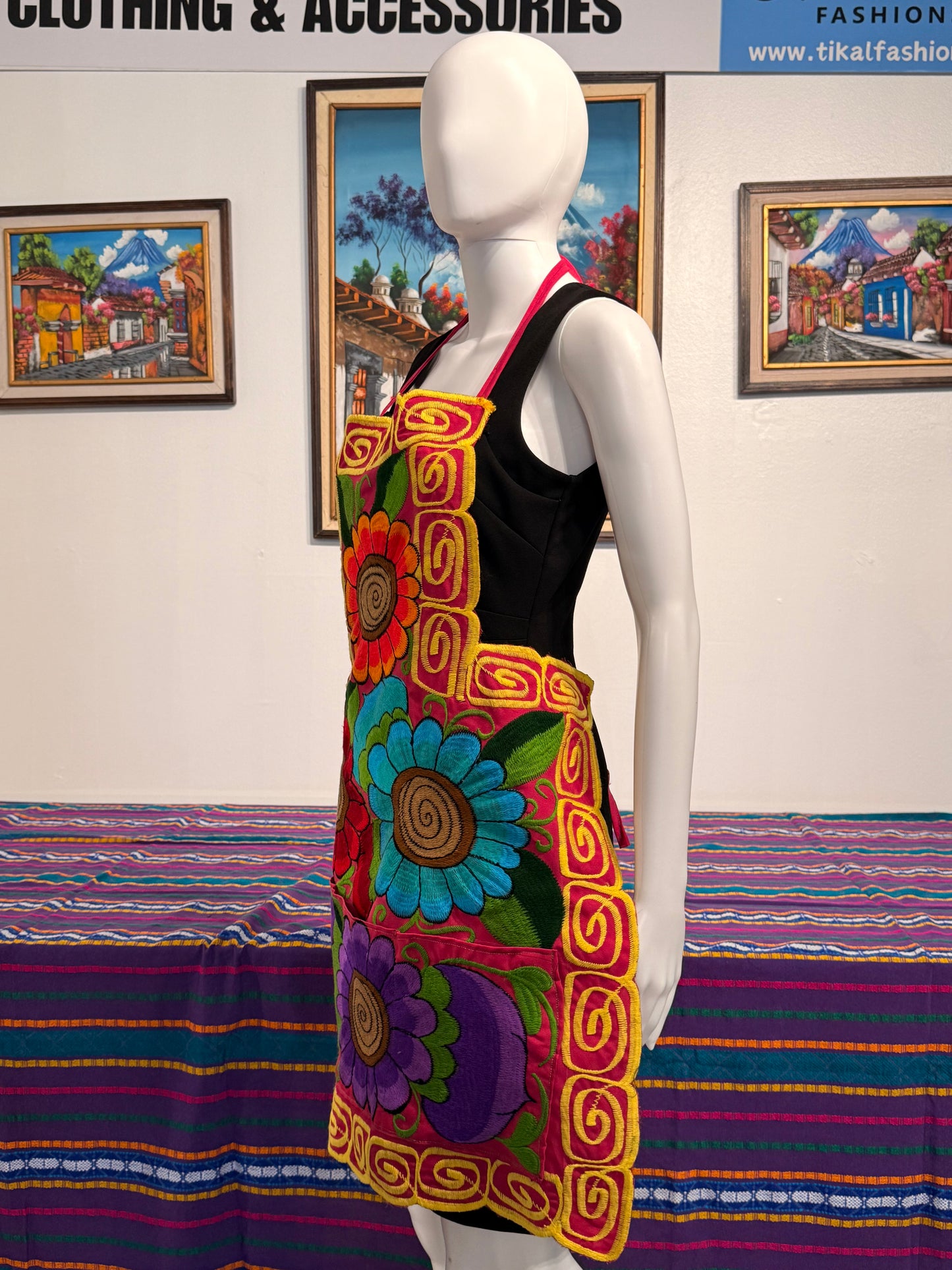 Women's Mexican Embroidered Flora Apron