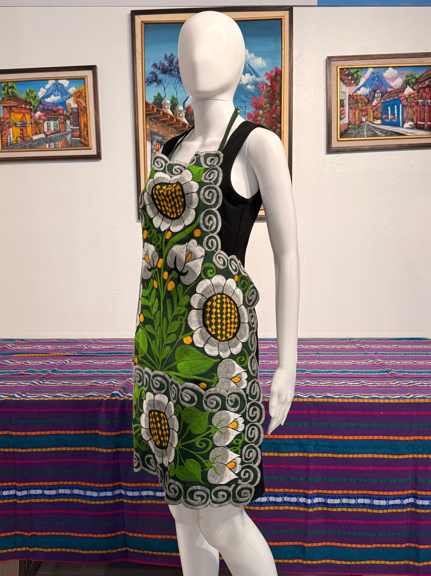 Women's Mexican Embroidered Sunflower Apron
