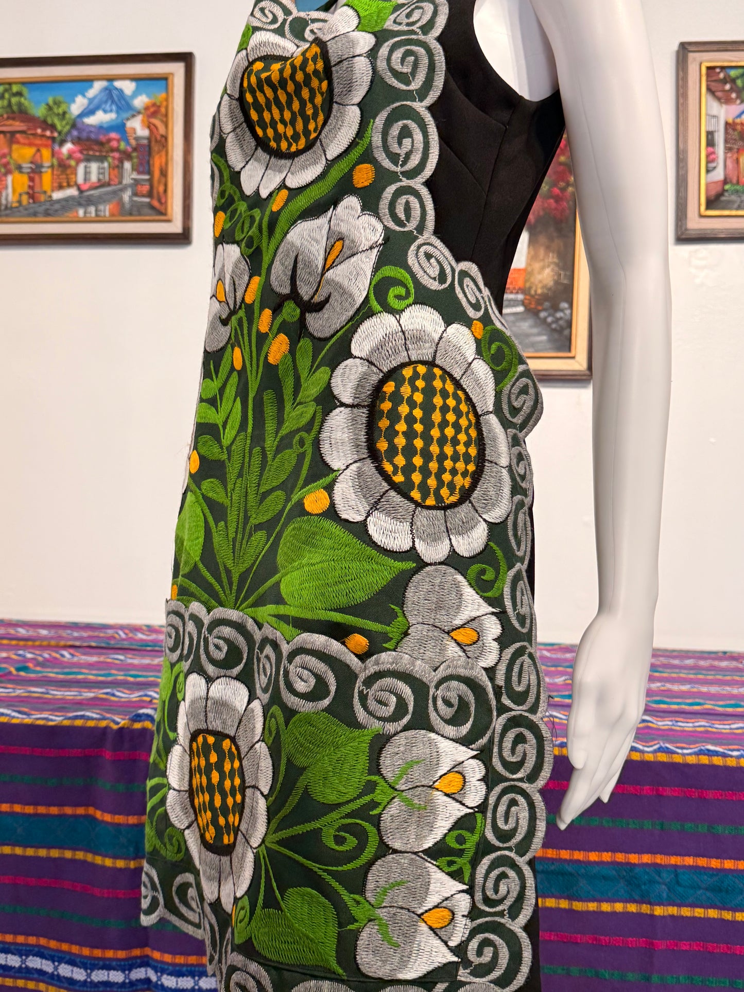 Women's Mexican Embroidered Sunflower Apron