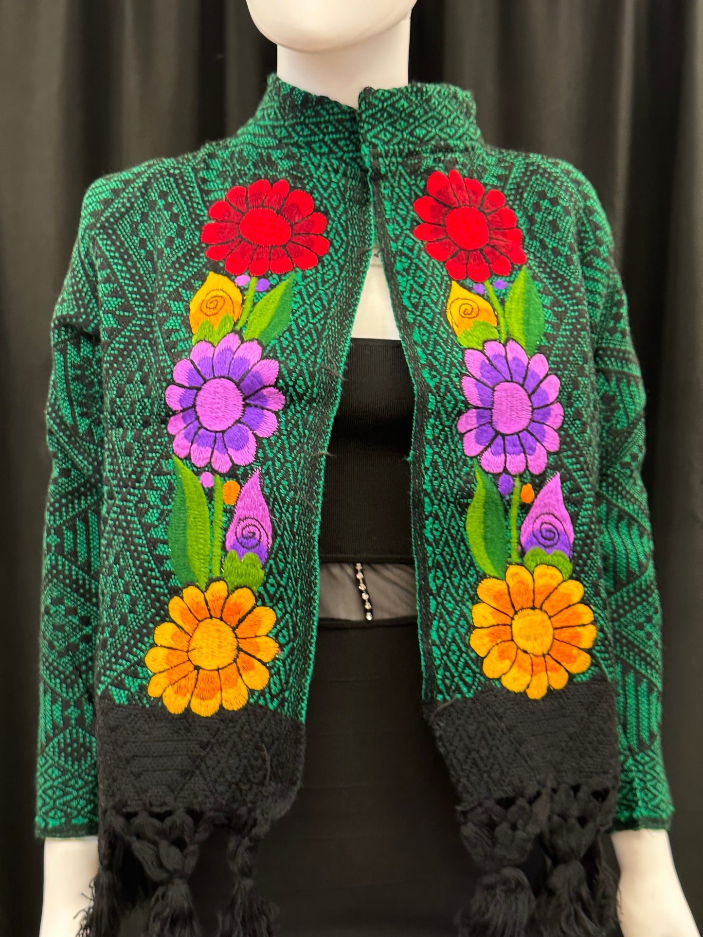 Women's Mexican Fringe Rose Embroidered Jacket