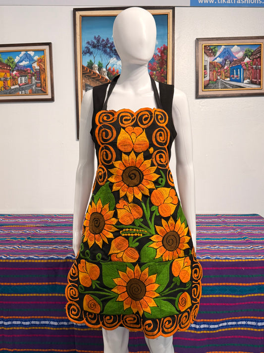 Women's Mexican Embroidered Floral Apron