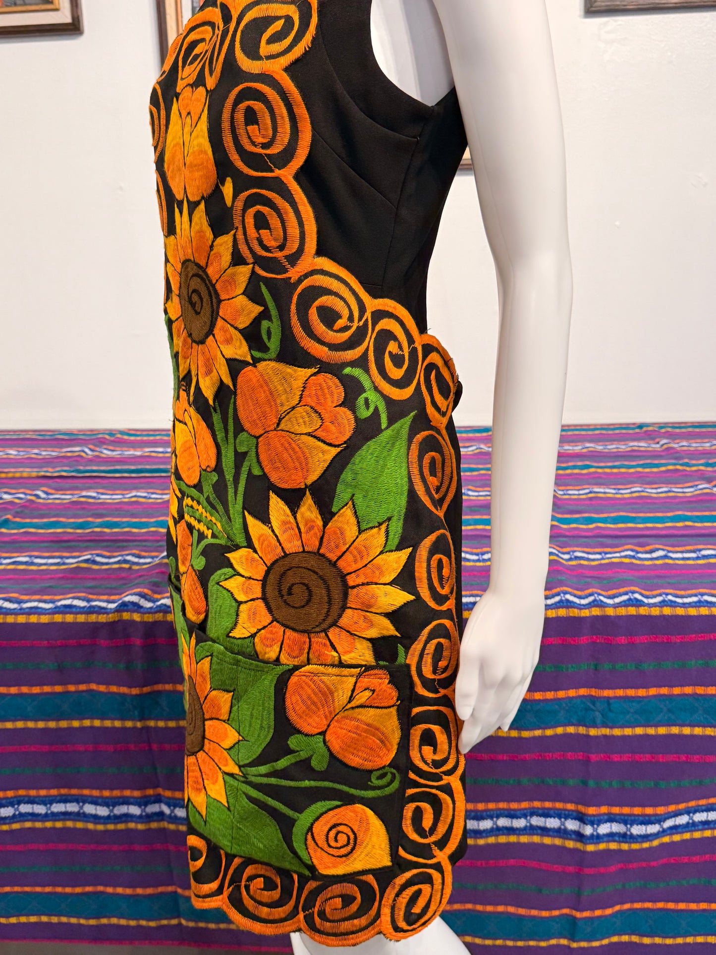 Women's Mexican Embroidered Floral Apron