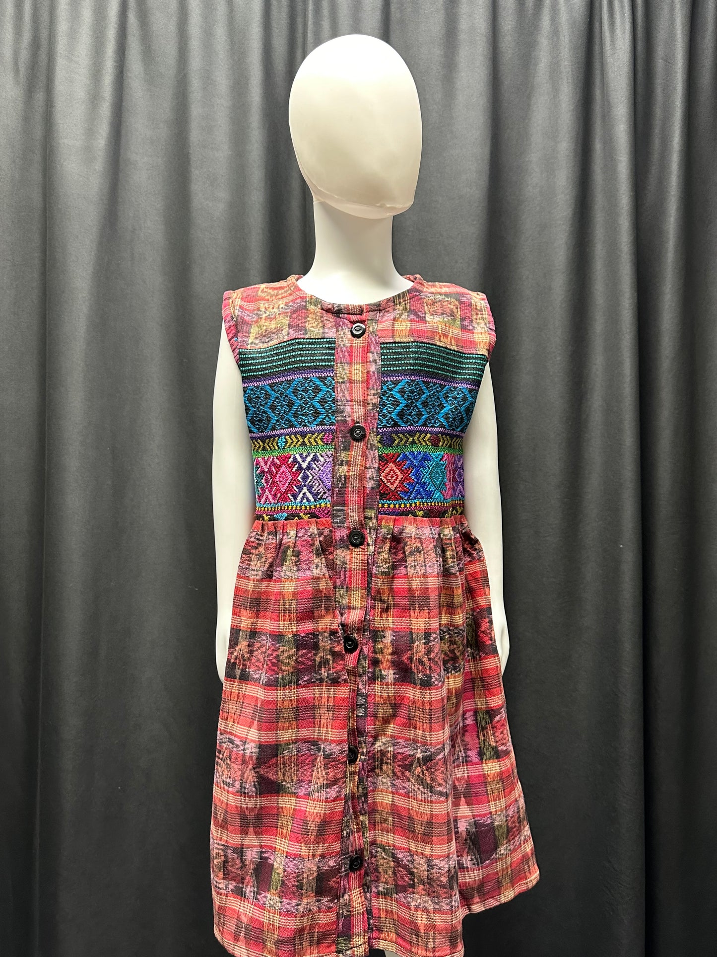 Girl's Guatemalan Embroidered Patchwork Dress