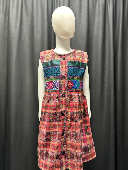 Girl's Guatemalan Embroidered Patchwork Dress