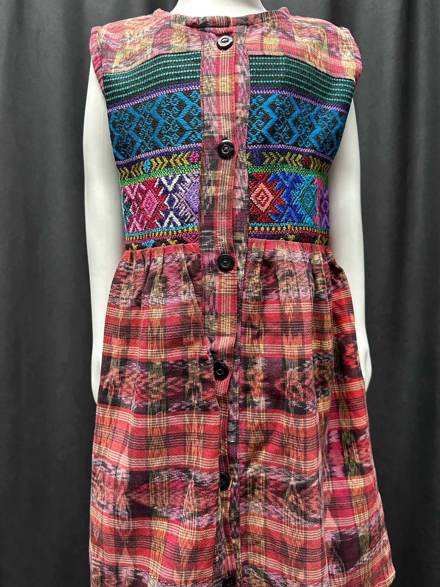 Girl's Guatemalan Embroidered Patchwork Dress