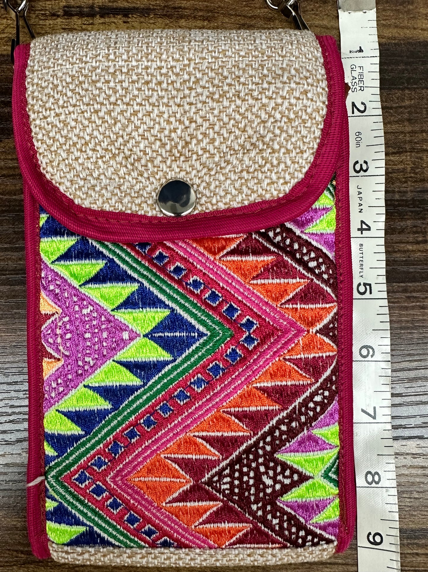 Guatemala Embroidered Phone Carrier with Zipper