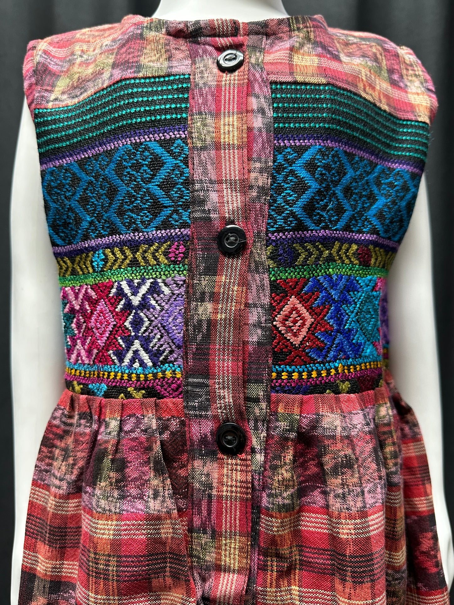 Girl's Guatemalan Embroidered Patchwork Dress