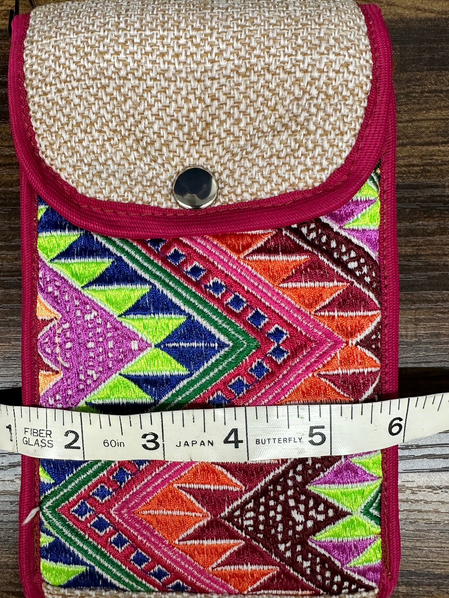 Guatemala Embroidered Phone Carrier with Zipper