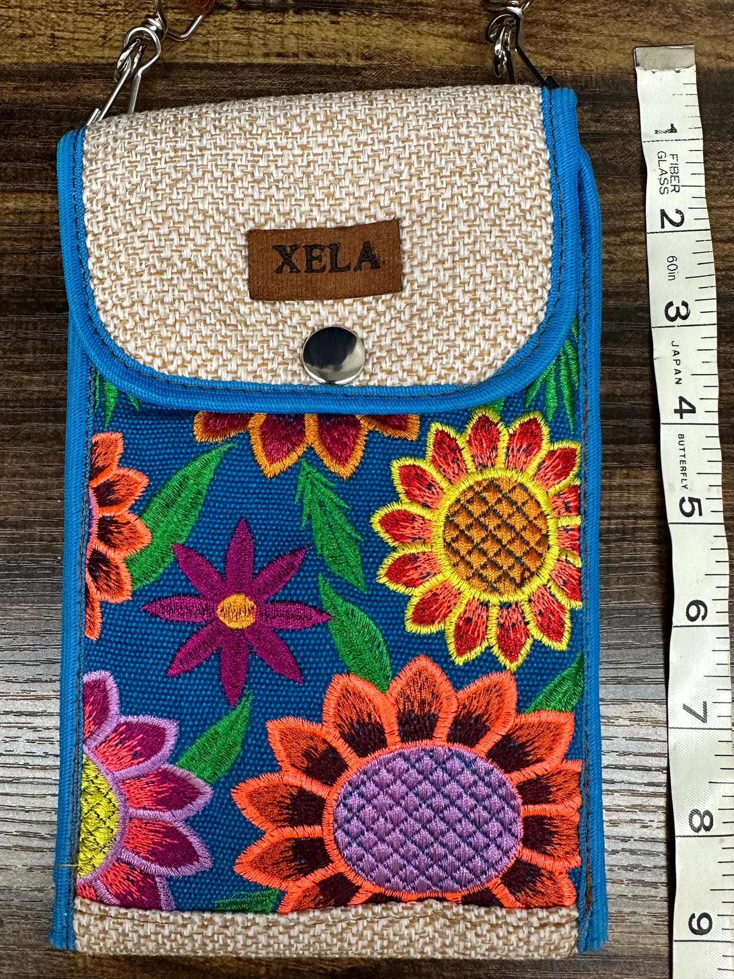 Guatemala Embroidered Sunflower Phone Case with Zipper