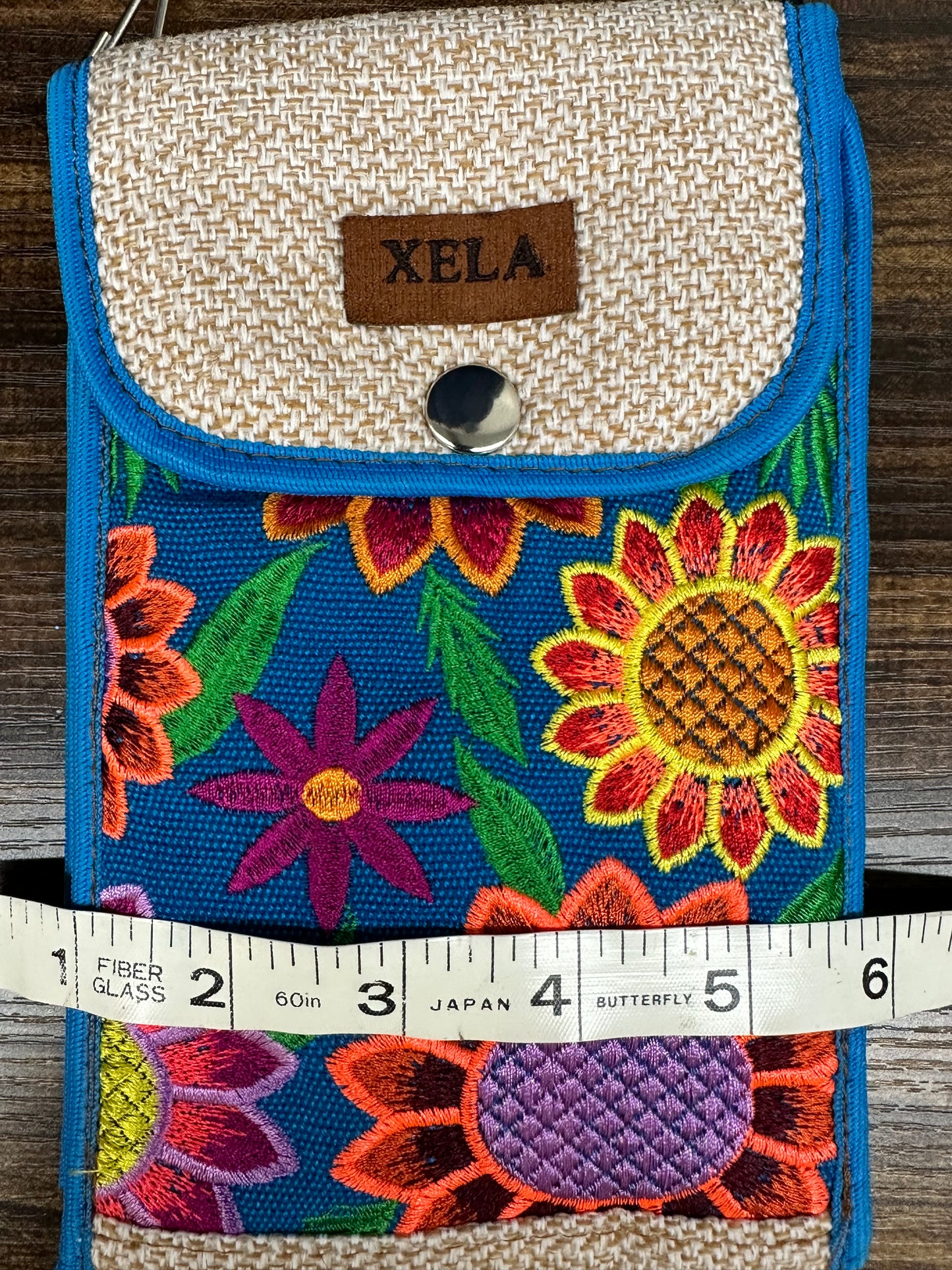 Guatemala Embroidered Sunflower Phone Case with Zipper