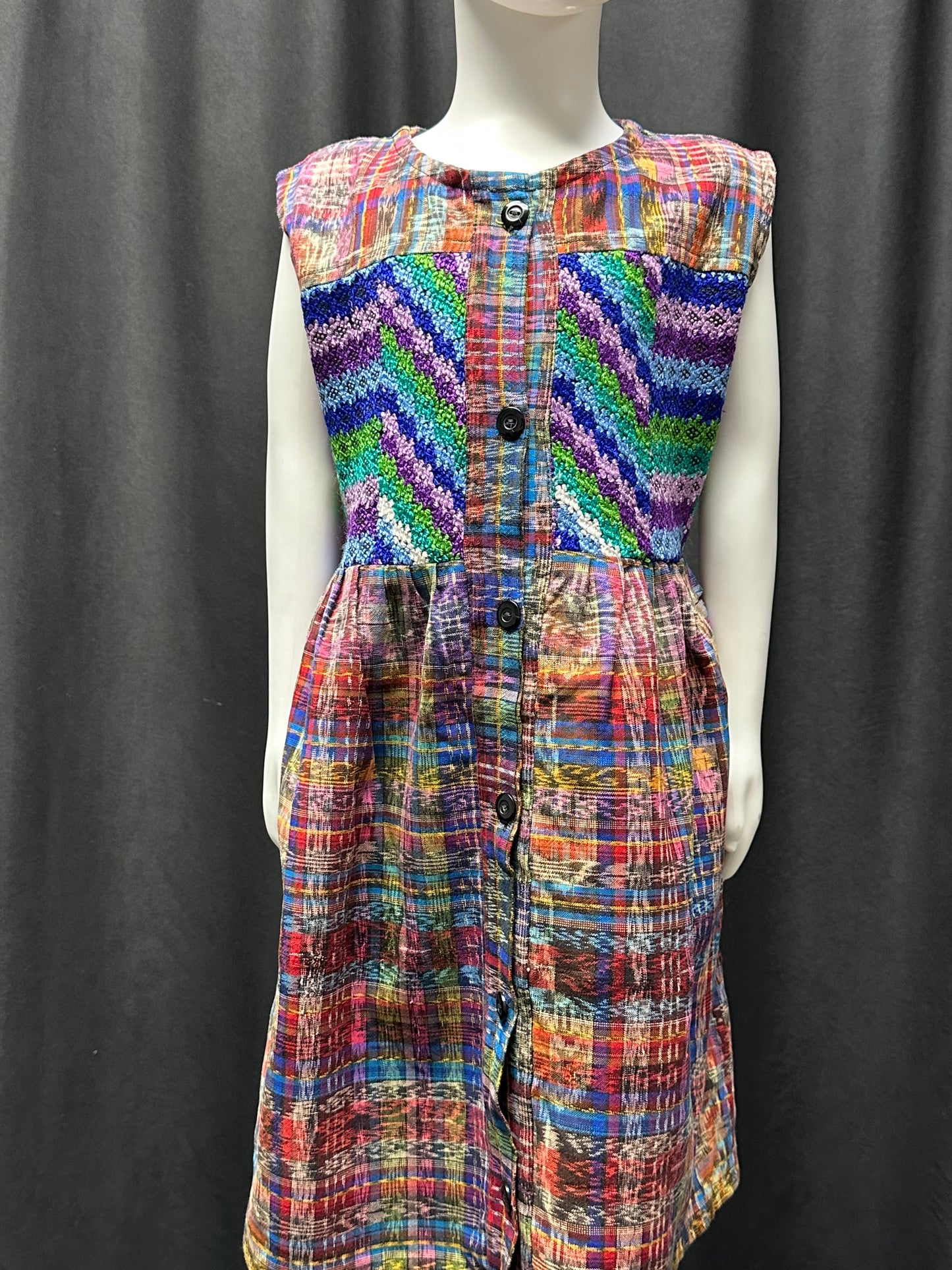 Girl's Guatemalan Embroidered Patchwork Dress