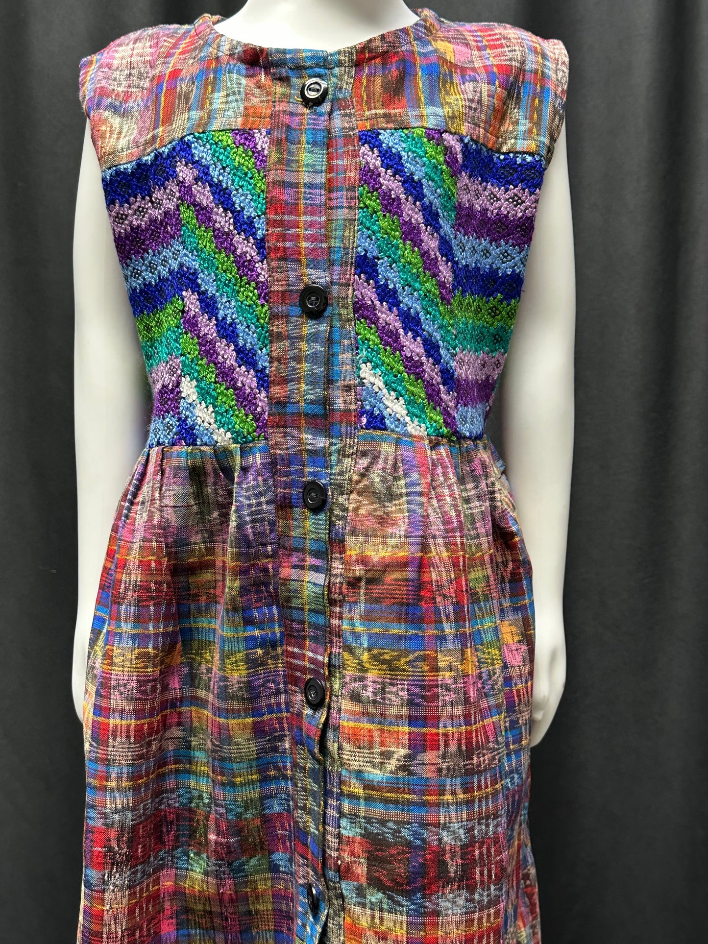 Girl's Guatemalan Embroidered Patchwork Dress