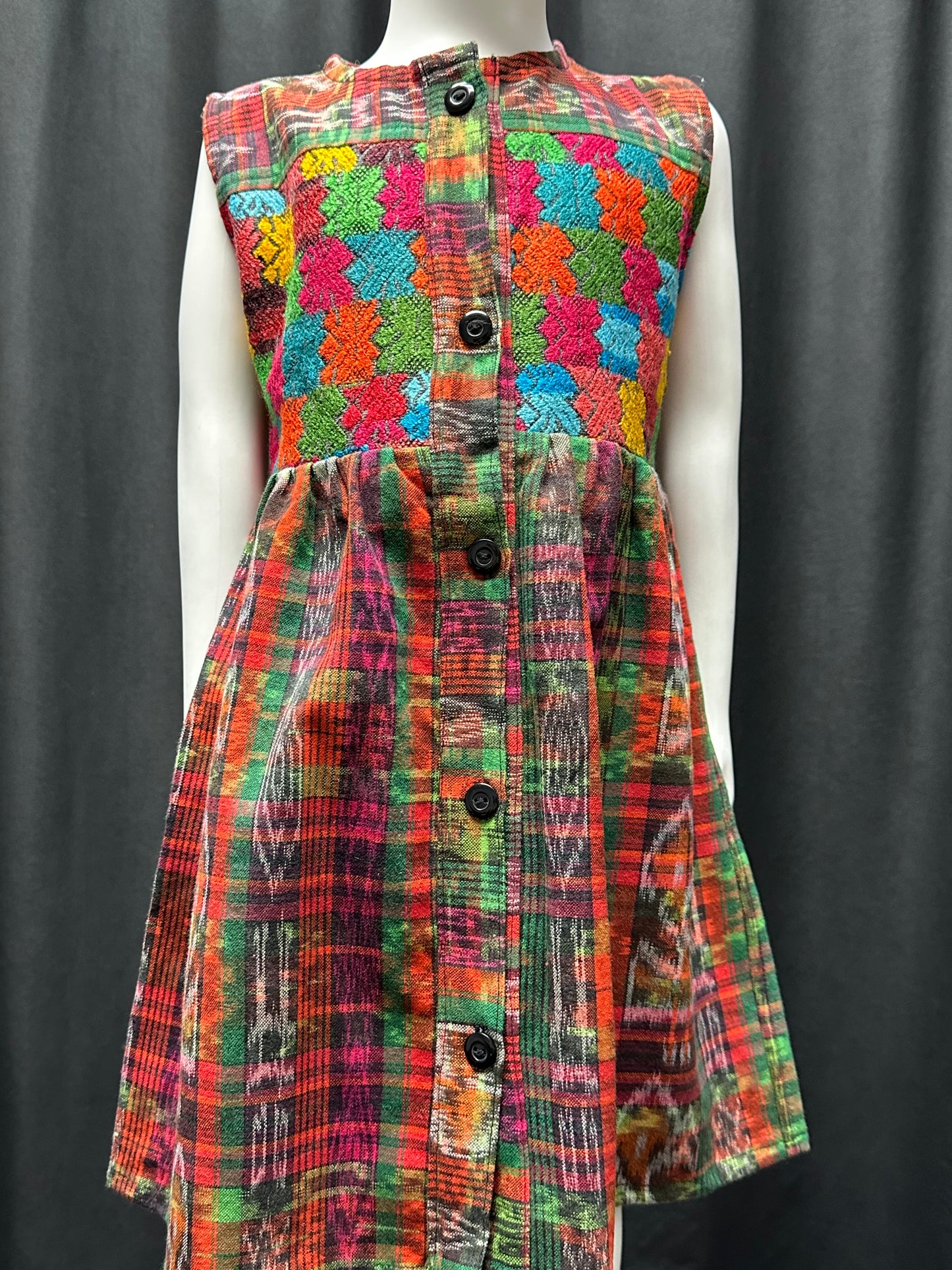 Girl's Guatemalan Embroidered Patchwork Dress