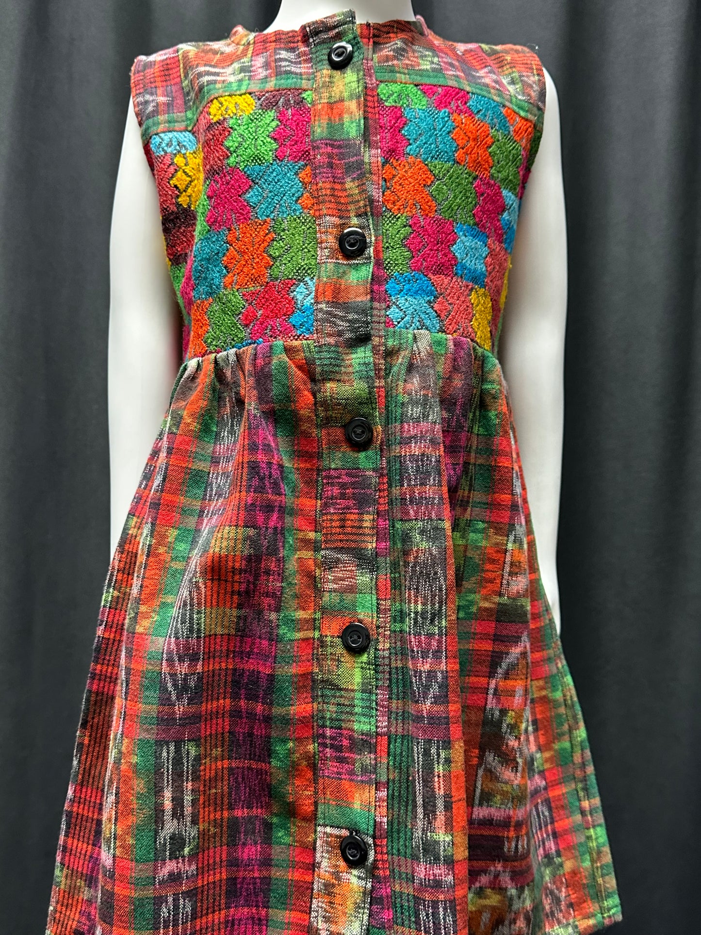 Girl's Guatemalan Embroidered Patchwork Dress