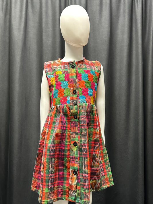 Girl's Guatemalan Embroidered Patchwork Dress