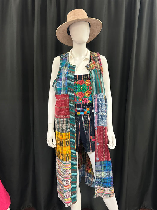 Women's Guatemalan Patchwork Sleveless Kimono